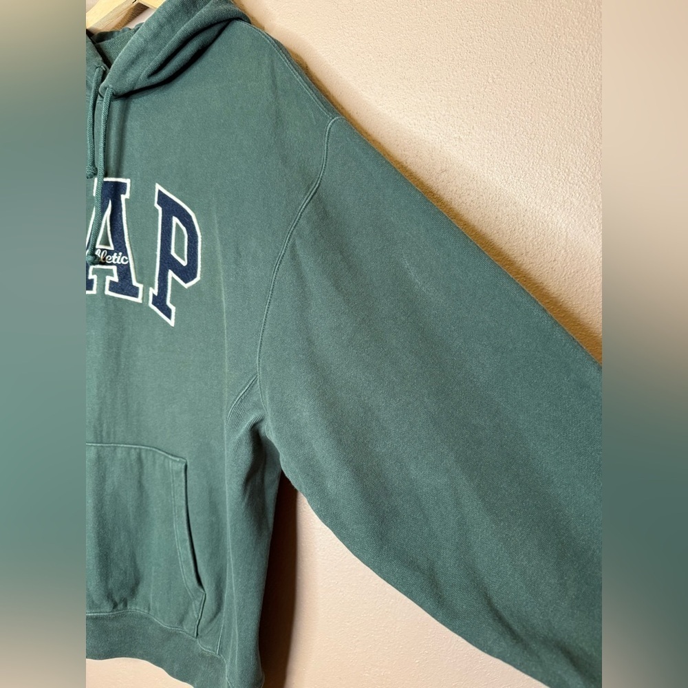 GAP Mens Vintage Dark Green Pullover Hoodie Size Medium Streetwear Retro Classic - Picture 6 of 16